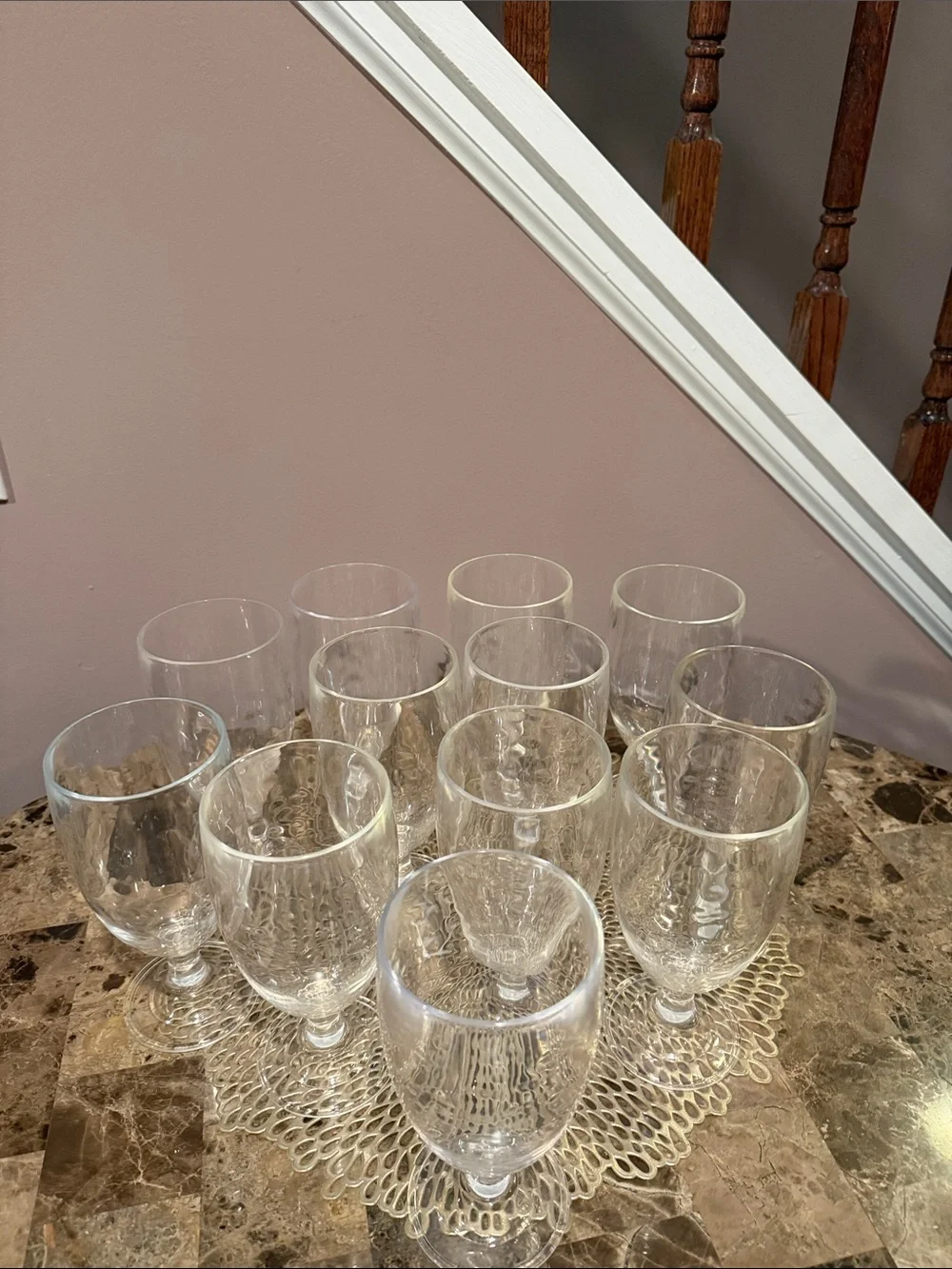 Textured Acrylic Footed Goblet, Tumbler, Ice Tea, Cocktail Glass - Set of 12